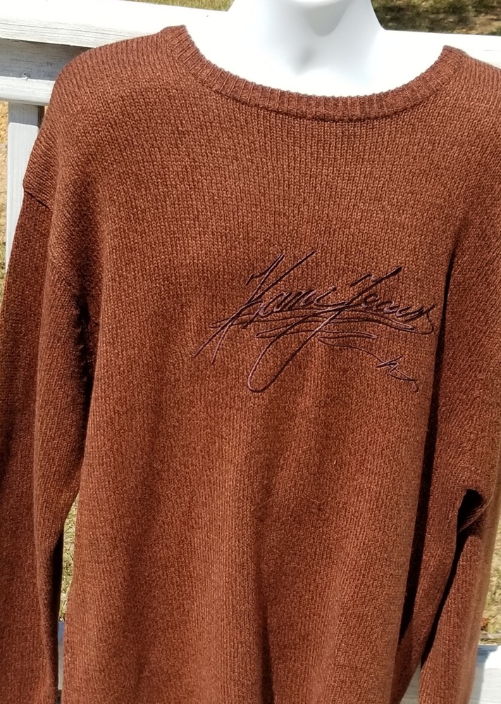 90's Kani Jeans Knit Brown Crewneck Sweater Sz XL